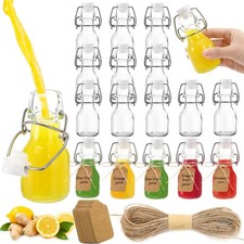 30 Pack 2 oz Swing Top Glass Bottles, Small Glass Bottles with Airtight Lids
