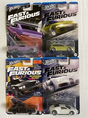 Hot Wheels Fast & Furious 4 Car lot   Honda   Bugatti   Impala   Buick