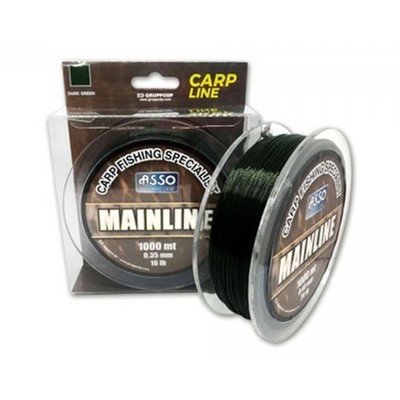0,01/m | ASSO Mainline Karpfenschnur Angelschnur Monofilschnur dark green 1000m