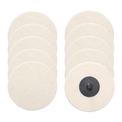 10 Pcs Wool Sanding Discs 3'', Felt Quick Change Sandpaper Discs, White