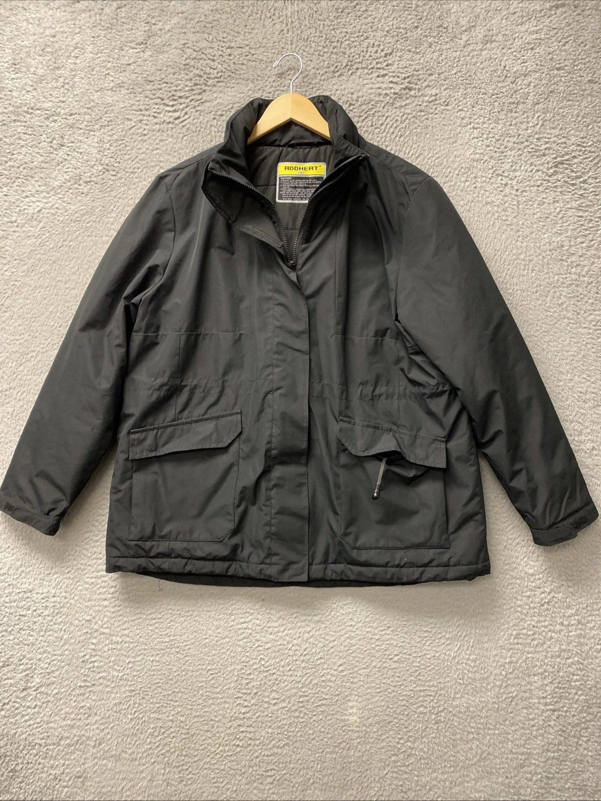 ADDHEAT Winter Heated Jacket Men’s L Black Lined NO BATTERY