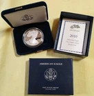 2010-W American Silver Eagle Proof Dollar in OGP w/ COA