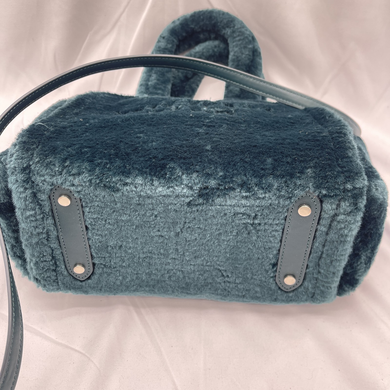 Kate Spade Womens Ella Tote Bag Faux Shearling K9390 Green thumbnail 7