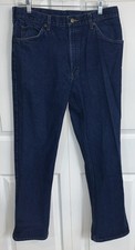 Vintage Lee Riders Denim Jeans Mens 34x32 34x30 Dark Wash Western Farm Mr Lee