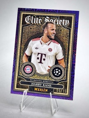 Harry Kane 2024-25 Topps Merlin UCC Bayer Munich Elite Society Purple Mojo /15