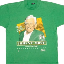VINTAGE NBA BOSTON CELTICS JOHNNY MOST TEE SHIRT 1990 SIZE LARGE MADE IN USA
