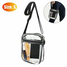Clear Plastic Tote Bag Women Transparent Handbag Zip Purse PVC Stadium Security