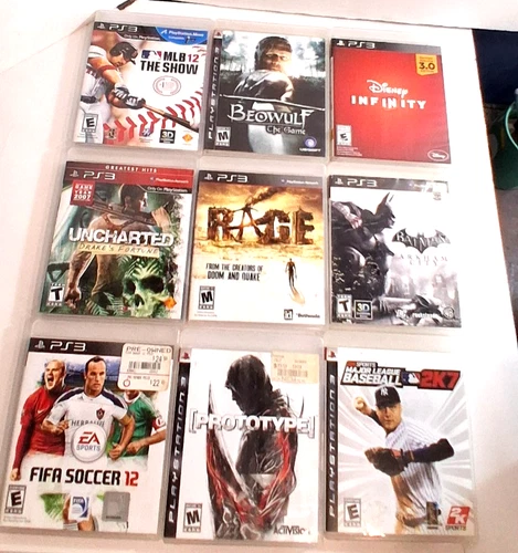 Sony Playstation 3 games bundle Uncharted, Rage, Batman. Prototype, Beowulf