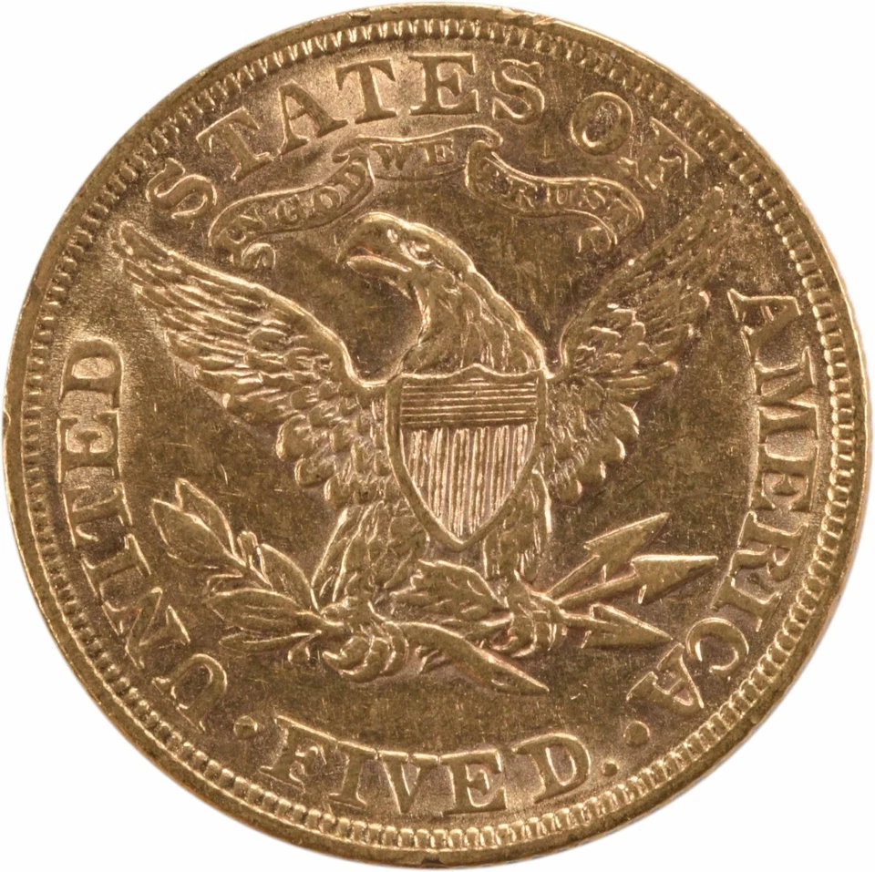 1900 年 5 美元黄金自由女神头 AU 滑块未经认证 #327 — 第 2/2 张图片