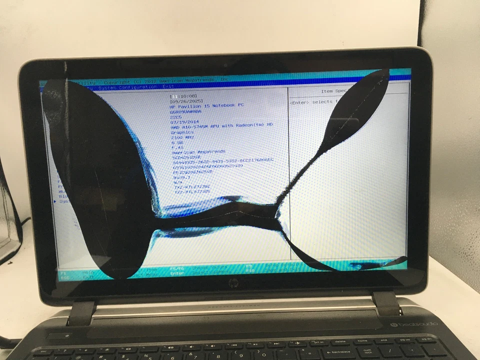 HP PAVILION 15 P051US - BOOTS TO BIOS/BAD LCD - AMD A10 5745M - 8GB RAM -READ-BB - Image 2 of 4