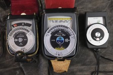 Gossen Luna Pro Super Piolot Sekonic L-158 Light Meters  with leather cases