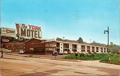 York Motel North Bergen NJ Postcard 1966 Mailed Postmarked Vintage Dexter Press