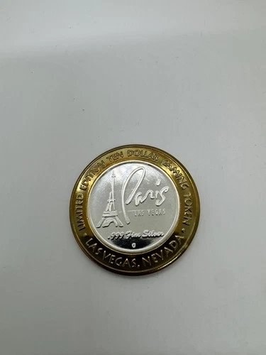 PARIS LAS VEGAS-$10 GAMING TOKEN-.6oz. of .999 FINE SILVER-REVERSE 9/11 Memory