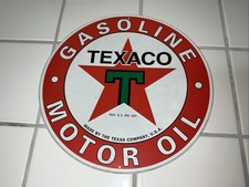 Texaco Motor Oil Gasoline Metal Sign 11 1/2 in.  Gas Station Garage Decor