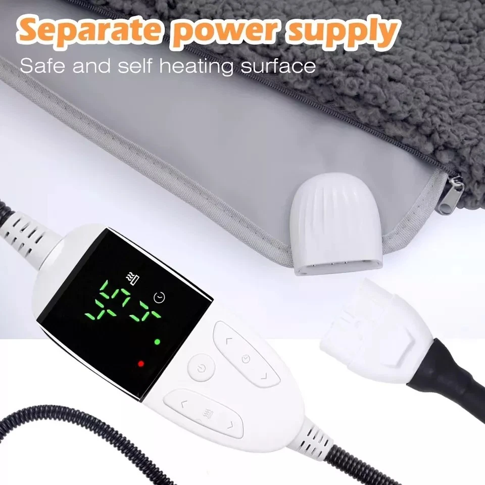 Almohadilla térmica eléctrica para mascotas 26"X20" cama calentadora para gato perro interior exterior impermeable Foto 4 de 4