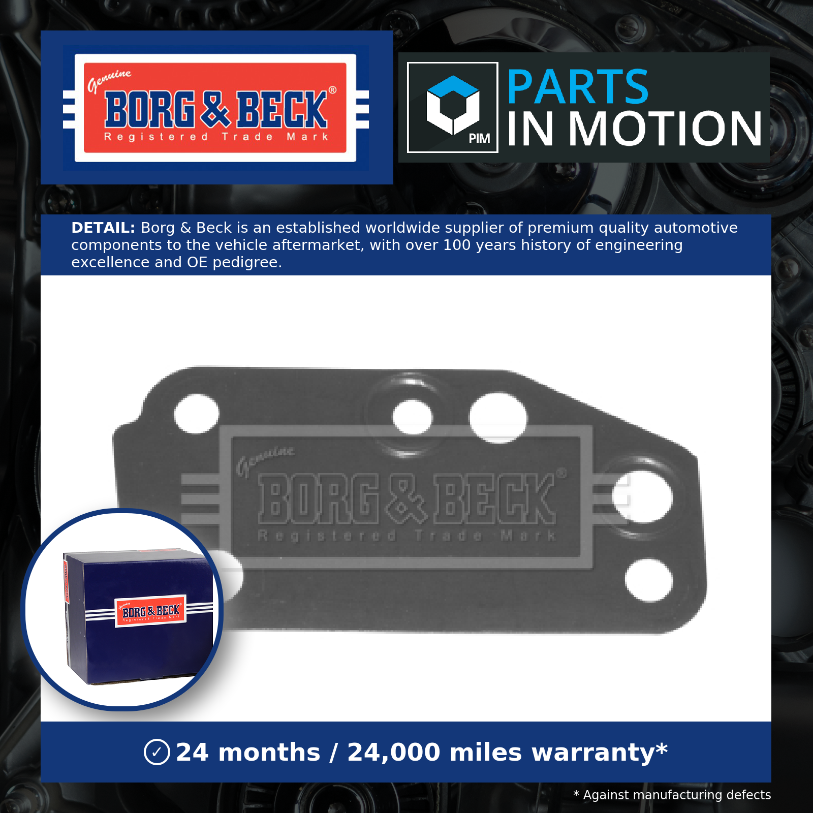 Water Pump Gasket BWP2034G Borg & Beck 1096559 Genuine Top Quality Guaranteed