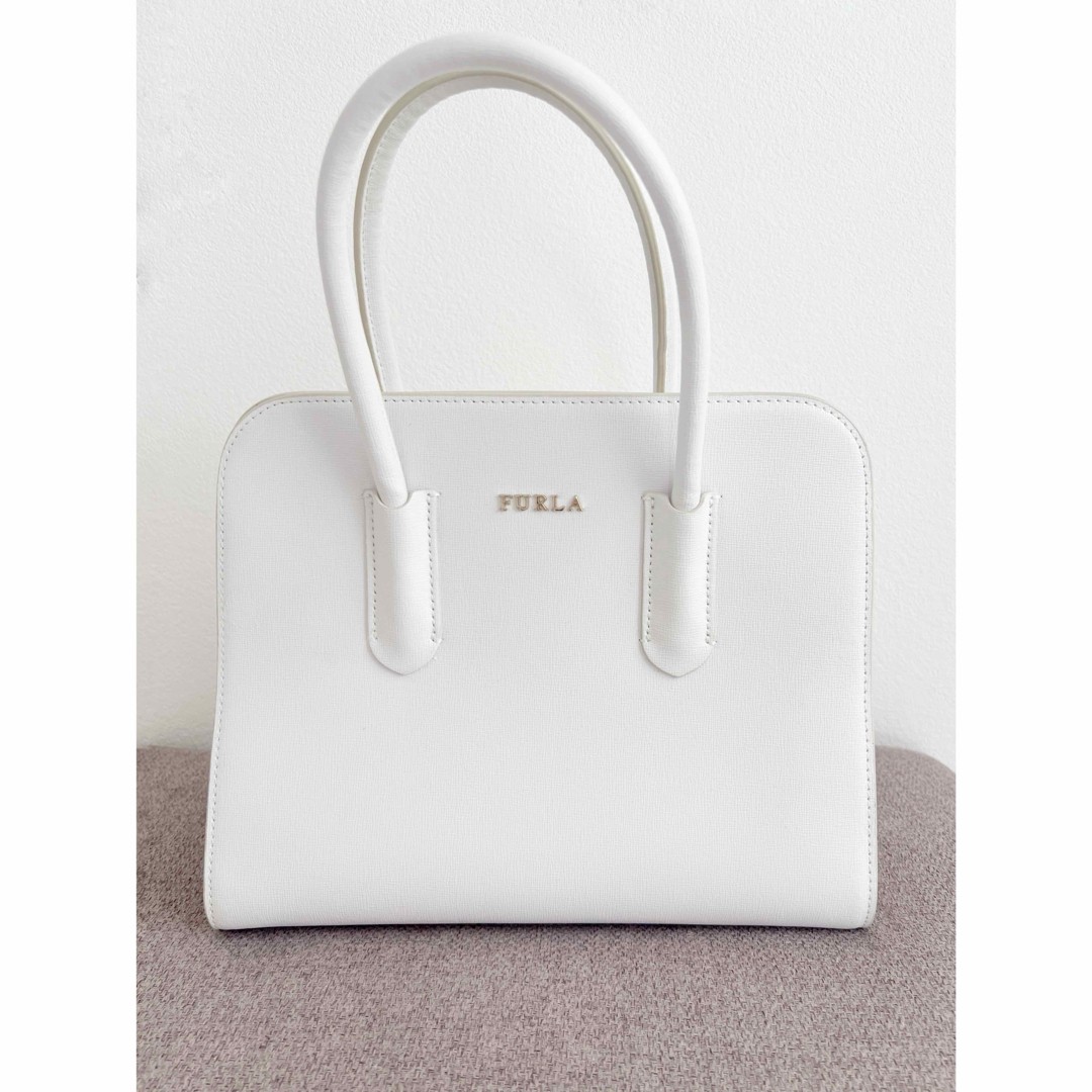 Borsa a tracolla FURLA in pelle bianca a 2 vie con tracolla usata