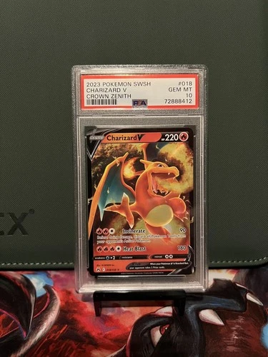 2023 POKEMON SWORD & SHIELD CROWN ZENITH #018 CHARIZARD V PSA 10