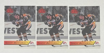 Lot of 3 SHOT ACCURACY SKILLS LEADER w/ Lemieux 1994 EA SPORTS HOCKEY CARD #189