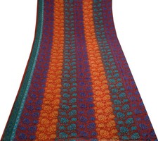 Sushila Vintage Red Saree 100 Pure Georgette Silk Printed Floral Craft Fabric