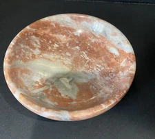 Vintage Beautiful Pink Marble Wine Bottle Holder Coaster Bowl Trinket Dish