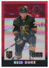 2020-21 O-Pee-Chee Platinum Retro Rainbow Red Autographs R-76 Reid Duke RC Auto