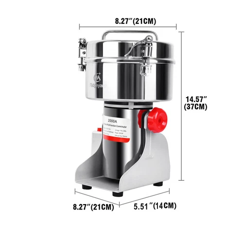 2000g Elektrische Getreidemühle Gewerbliche Gewürzmühle Hohe Geschwindigkeit 25000 U/min 3500W - Bild 14 von 18