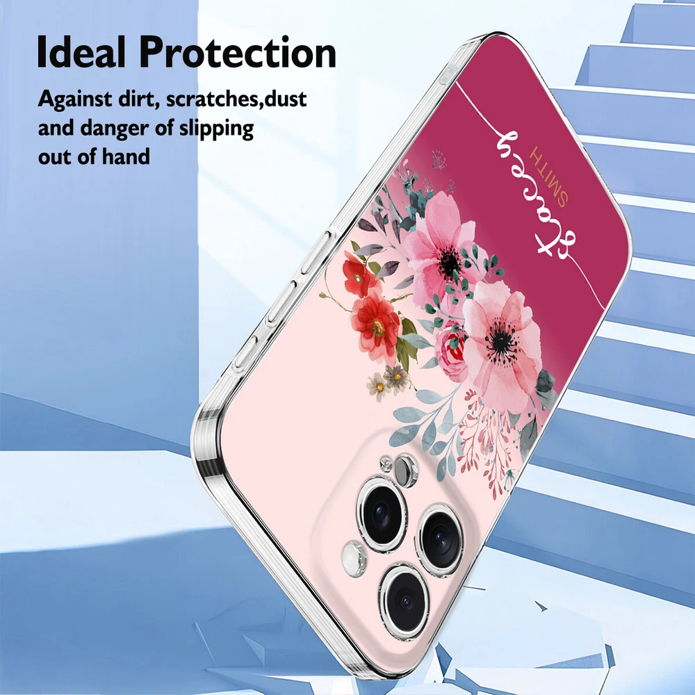Floral TPU Phone Case for iPhone 15 16 Plus 14 13 12 11 XS Pro Max