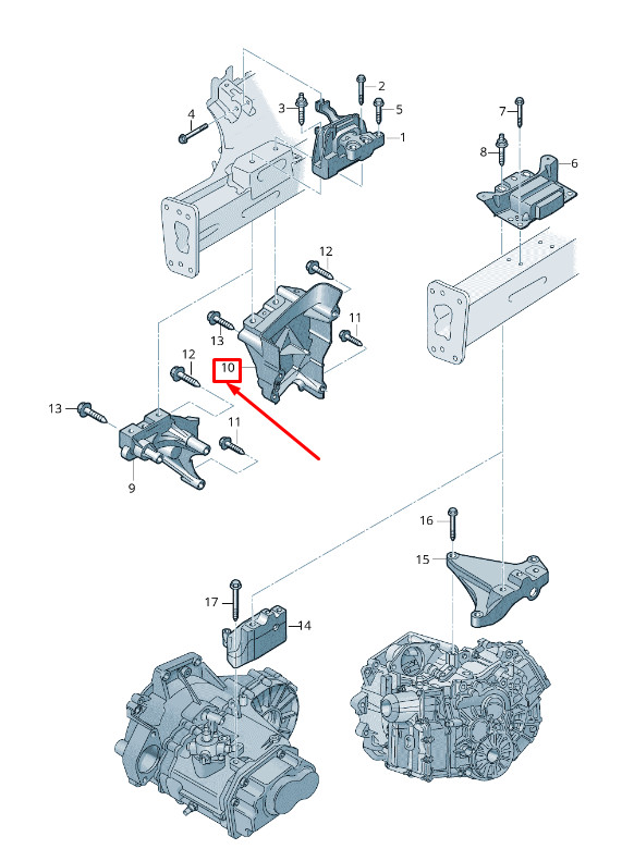 Support moteur avant droit 04E199275An pour VW Beetle 5C