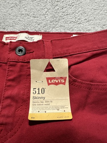 Levi’s 510 Skinny Size 18 Reg 29X29 Red Jeans Pants NWT - Picture 3 of 13