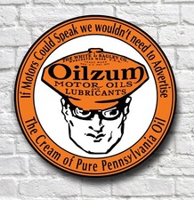 OILZUM MOTOR&Ouml;LE WANDSCHILD PLAKETTE OLDTIMER BENZIN & &Ouml;L OLDTIMER MOTOR