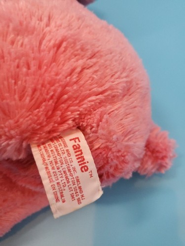 Pink Plush Elephant Fannie W/ Hearts On Ears Russ Bernie Appx 13" Stuffed Animal - Picture 10 of 12