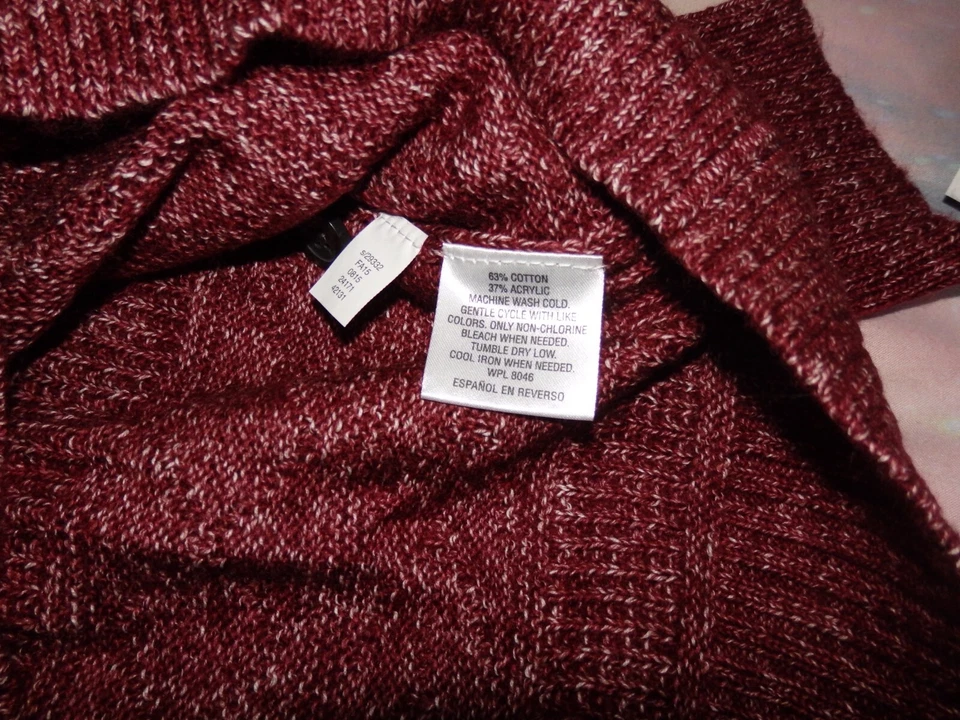 Club Room Men's Red Maroon Cable-Knit Waffle Cardigan Sweater Size XL $72.50 - Image 3 of 4