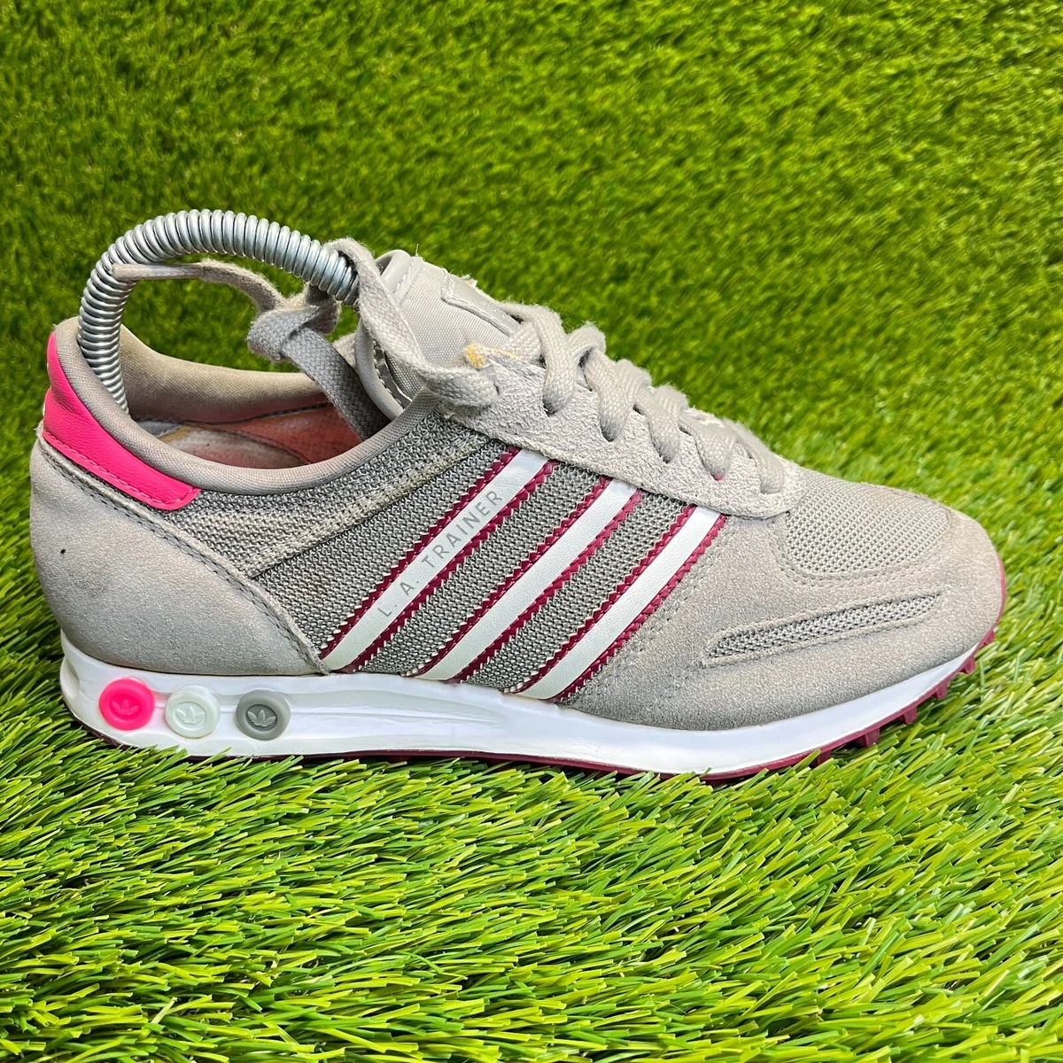 adidas gazelle silver green womens Vintage Adidas LA Trainer Sneakers Women's US 7.5 – dla dushy main image 1