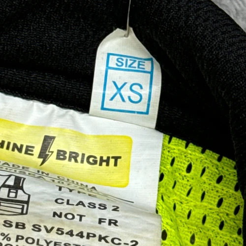 Shine Bright Safety Vest Yellow Red Type R Class 2 Pockets Mens XS image 9