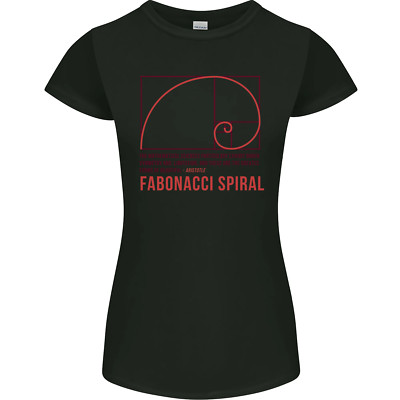 Fibonacci Spiral Mathematics Mathe Wissenschaft Damen Petite Schnitt Maglietta
