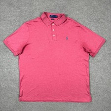 Ralph Lauren Polo Shirt Mens Size L Red Short Sleeve Collar Pony Emboridered RL