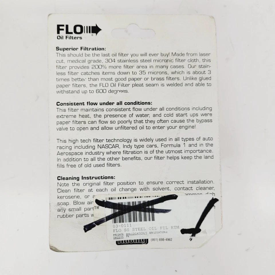 Filtro de aceite PC Racing FLO #PC157 2000-2007 Husaberg/KTM 03-0111 Foto 3 de 4
