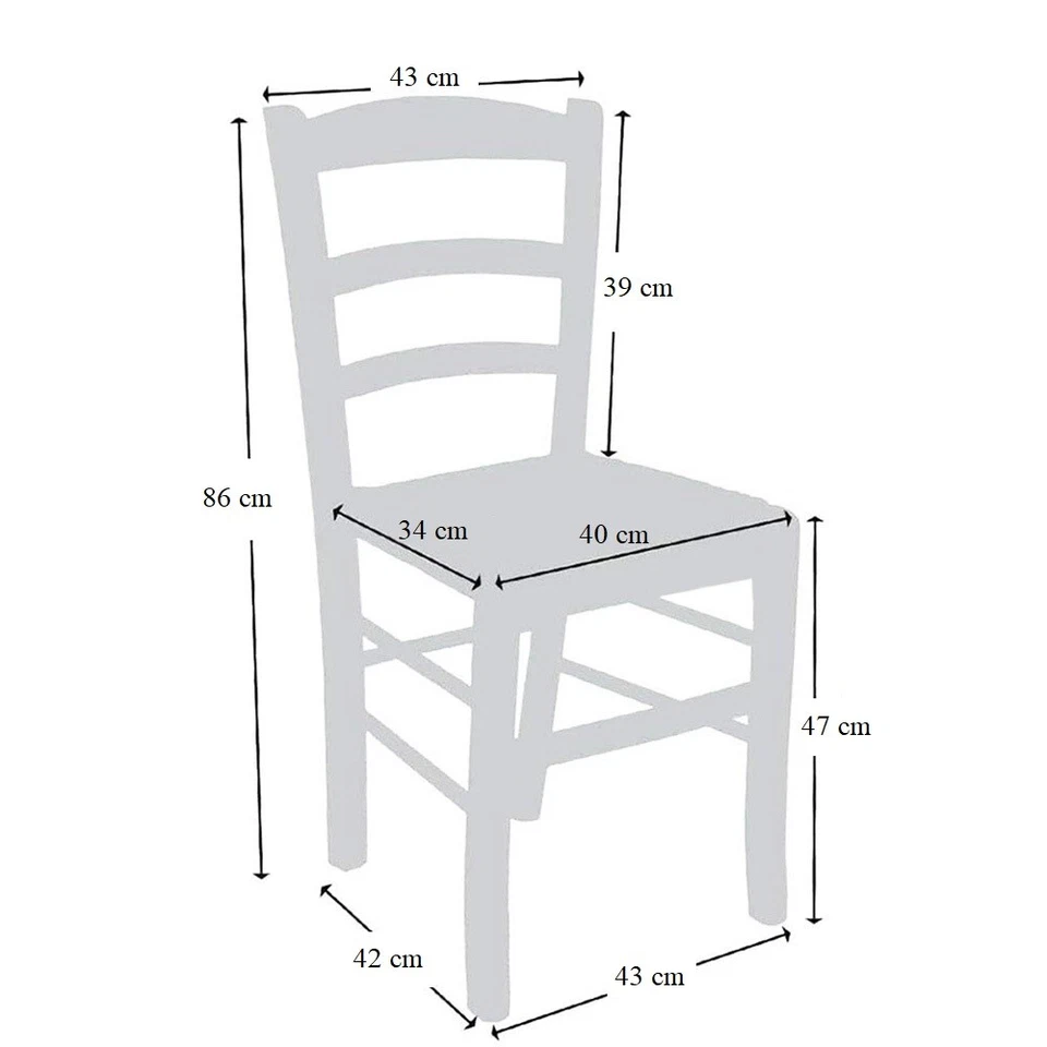 [6 COLORI] Set 4 Sedie Cucina in Legno Seduta Paglia 43x42x86 Paesana Made Italy - Immagine 2 di 2