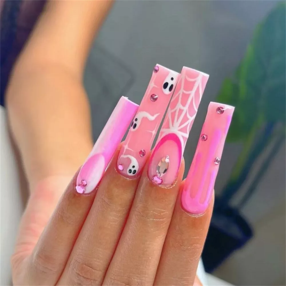 Pink & White Hello Kitty Louis Vuitton Press On Nails - Nail