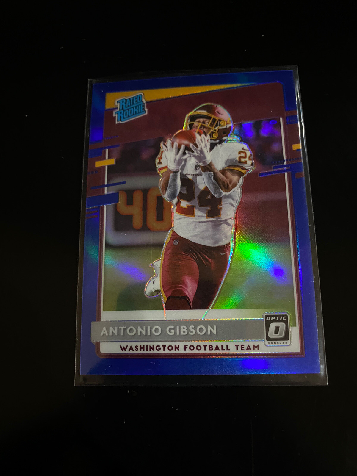 Antonio Gibson 2020 Donruss Optic Blue Prizm /179 Rated Rookie Card RC #185 PWE