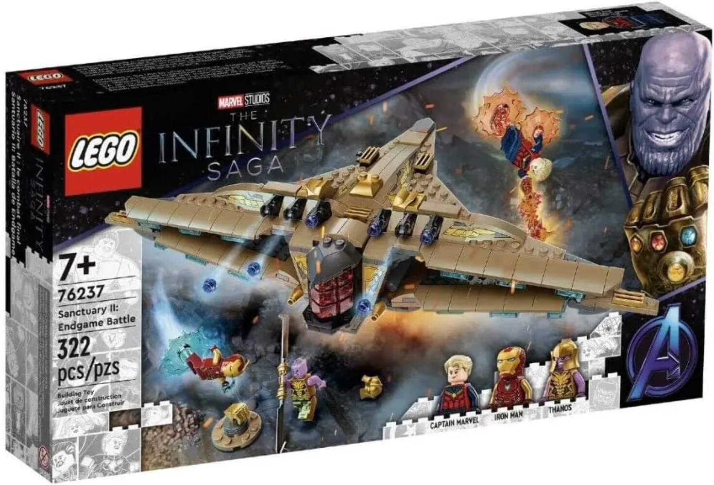 LEGO Marvel 76237 Le Sanctuaire II vaisseau avec figurines de super-héros