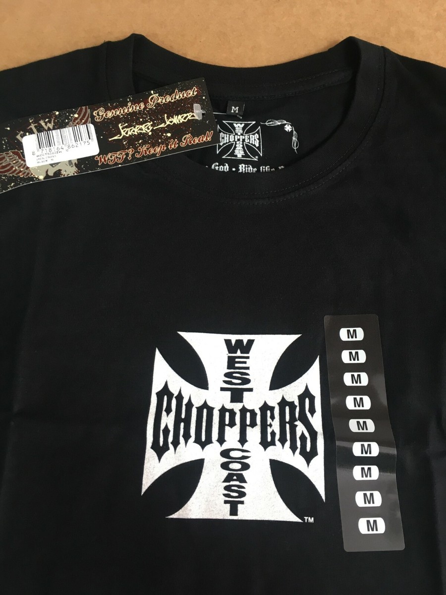 WEST COAST CHOPPERS ORIGINAL CROSS T-SHIRT BLACK/WHITE LOGO WEST COAST CHOPPERS ORIGINAL CROSS T-SHIRT BLACK/WHITE LOGO