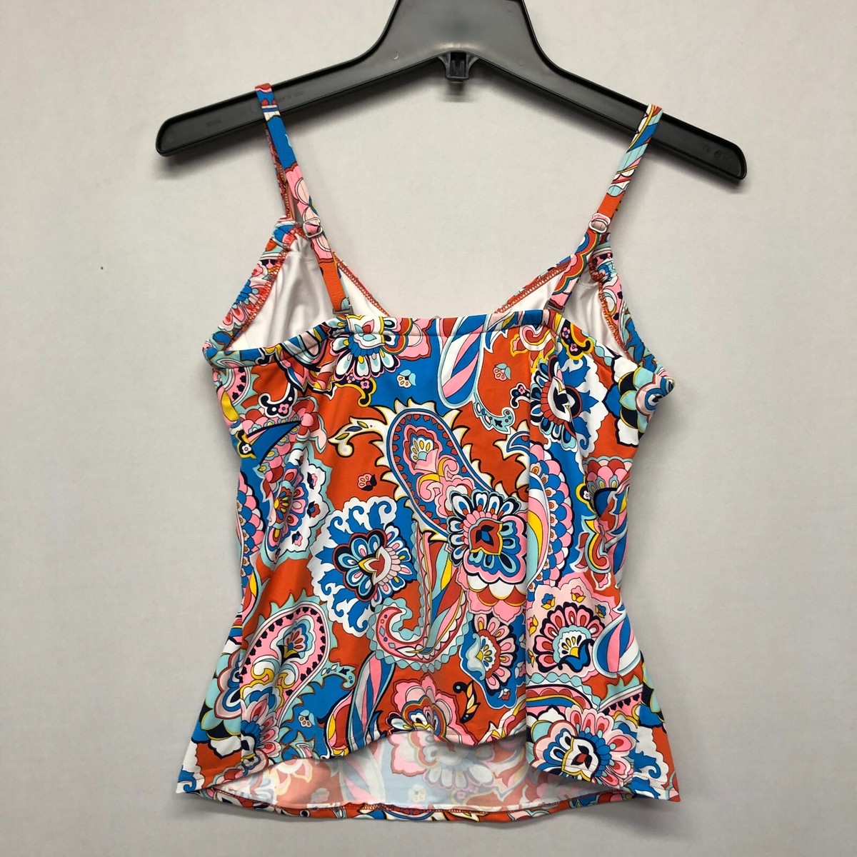 Lands' End Women V-Neck Floral Tankini Top Swimwear Size 6