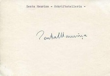 Zenta Maurina (+) Latvian writer autograph, signed card