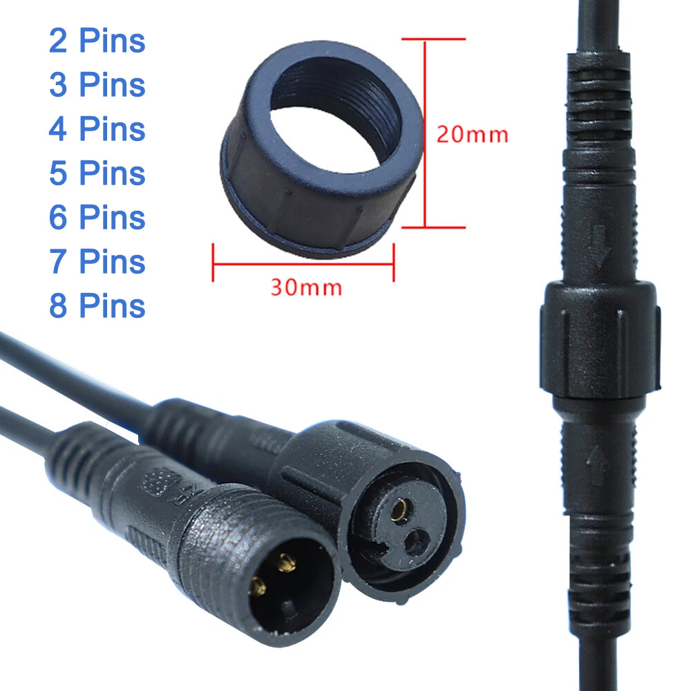 IP68 Waterproof Electrical Cable Wire Connector 2 8 Pins Joint Power Plug Socket