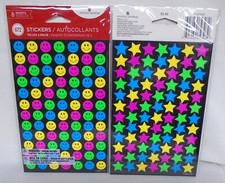 American Greetings 2-Pack Reward Stickers Neon Smiley Faces Stars 8 Shts 672 Pc