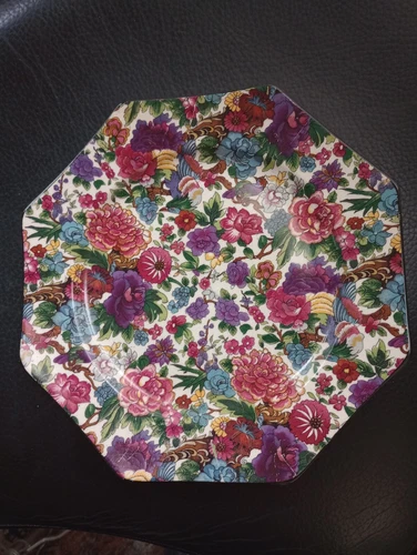 Antique Crown Ducal Octagonal Chintz Pattern Plate