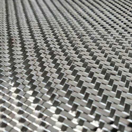 Tessuto Misto Riflettente Argento Fibra di Carbonio Metallizzata Panno Carbonio 50*100 250gsm - Foto 2 di 10