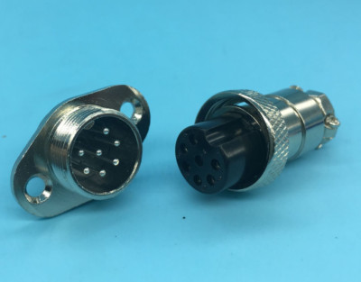 2PCS HQ 7 Contacts 7-Pin Aviation Plug Connector M16 Panel Mount Flange rhombus